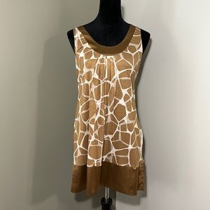 Express Women’s Summer Giraffe Print Dress with Faux Silk Collar and Hem